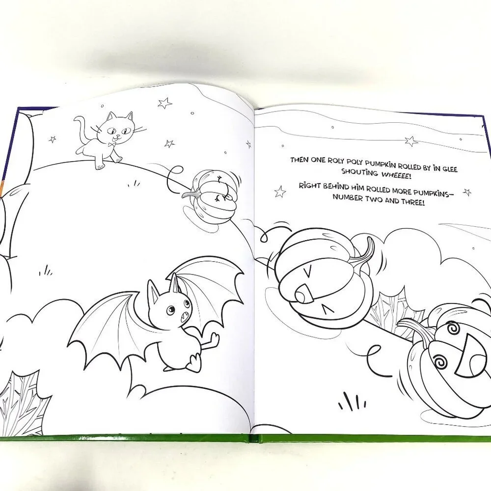 Bendon Seven Silly Pumpkins Color and Read Along Book Hardcover Storybook